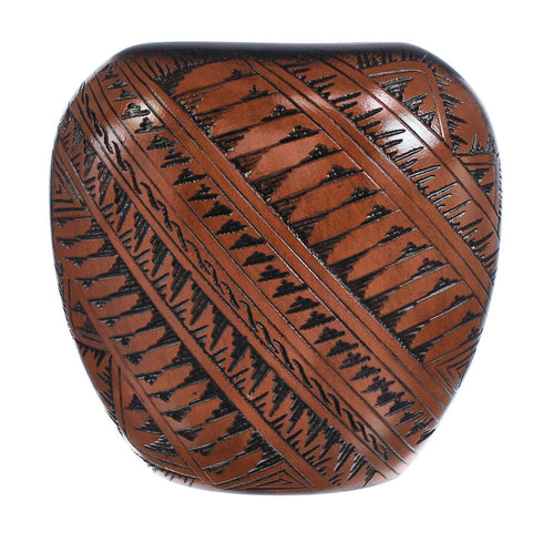 Bear Navajo Hand Crafted Pot By Artist Shyla Watchman JX125594